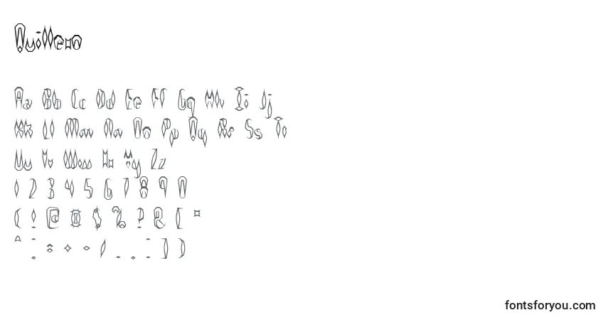 Fuente Quillexo - alfabeto, números, caracteres especiales