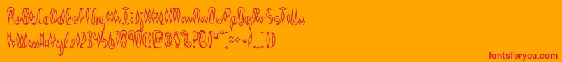 Quillexo-Schriftart – Rote Schriften auf orangefarbenem Hintergrund