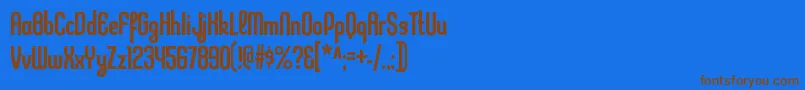 KleptocracycdRegular Font – Brown Fonts on Blue Background