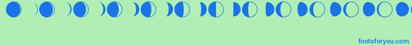 Moon Font – Blue Fonts on Green Background