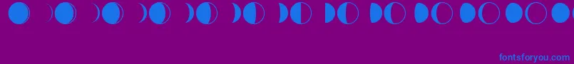 Moon Font – Blue Fonts on Purple Background