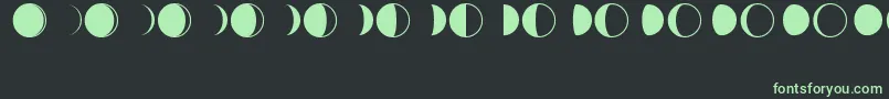 Moon-Schriftart – Grüne Schriften auf schwarzem Hintergrund