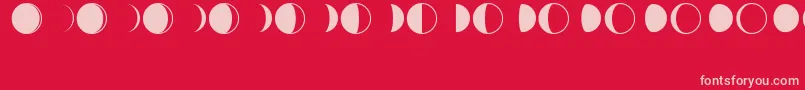 Moon Font – Pink Fonts on Red Background