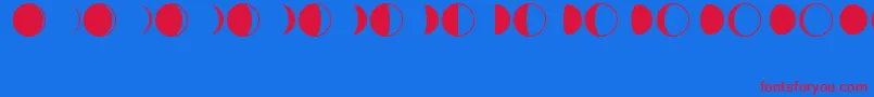 Moon Font – Red Fonts on Blue Background