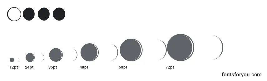 Größen der Schriftart Moon