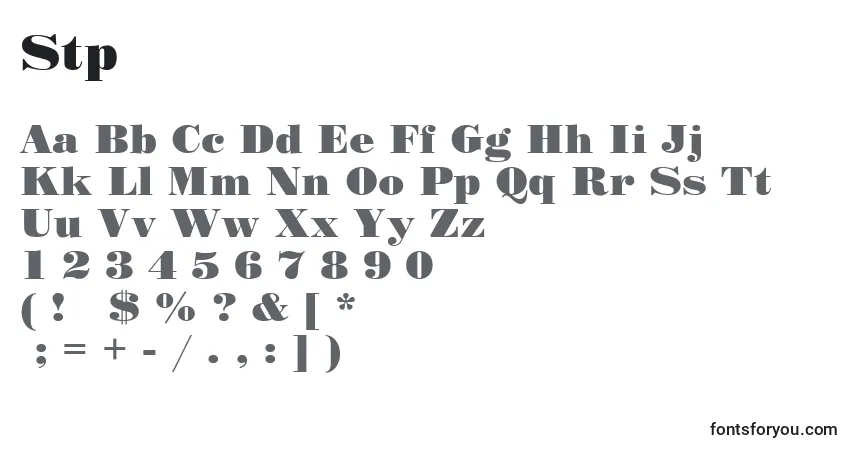 Шрифт Stp – алфавит, цифры, специальные символы