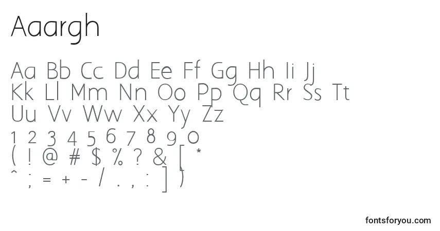 Aaargh-fontti – aakkoset, numerot, erikoismerkit