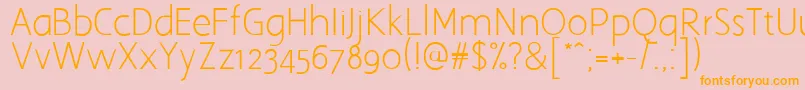 Aaargh-Schriftart – Orangefarbene Schriften auf rosa Hintergrund