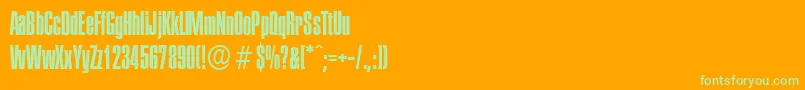 PlaketteserialRegular Font – Green Fonts on Orange Background