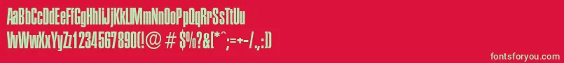 フォントPlaketteserialRegular – 赤い背景に緑の文字