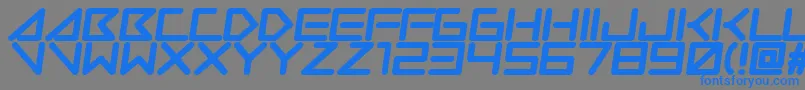 フォントInsanehours – 灰色の背景に青い文字