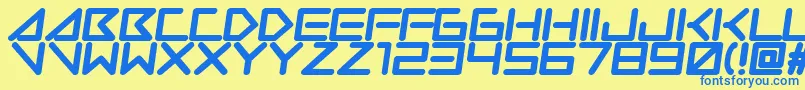 Шрифт Insanehours – синие шрифты на жёлтом фоне
