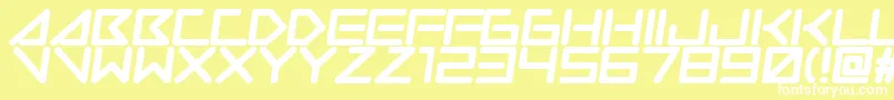 Insanehours-Schriftart – Weiße Schriften auf gelbem Hintergrund