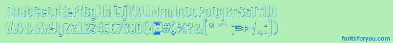 ATechnics3DDemibold Font – Blue Fonts on Green Background