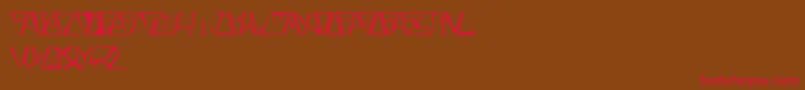 フォントGloryThin – 赤い文字が茶色の背景にあります。