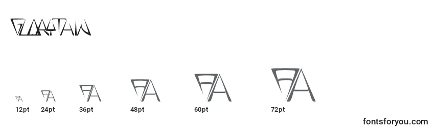 GloryThin Font Sizes