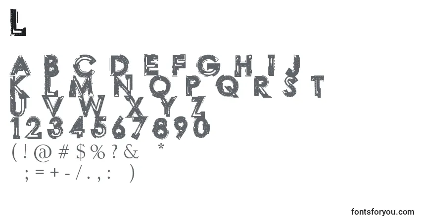 A fonte Labo – alfabeto, números, caracteres especiais