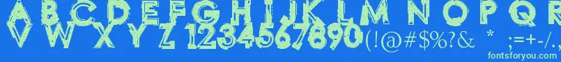 Шрифт Labo – зелёные шрифты на синем фоне