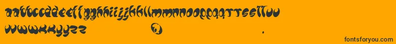 Czcionka Lomax – czarne czcionki na pomarańczowym tle