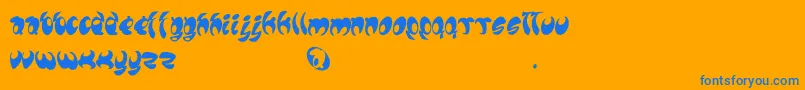 Czcionka Lomax – niebieskie czcionki na pomarańczowym tle