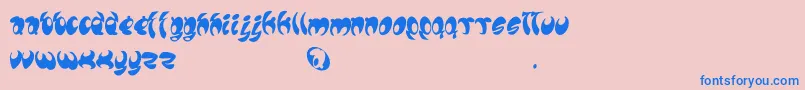 フォントLomax – ピンクの背景に青い文字