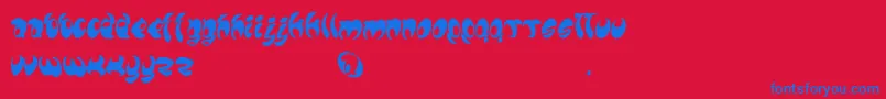 Lomax-Schriftart – Blaue Schriften auf rotem Hintergrund