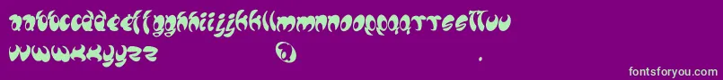 フォントLomax – 紫の背景に緑のフォント