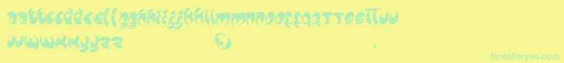 フォントLomax – 黄色い背景に緑の文字