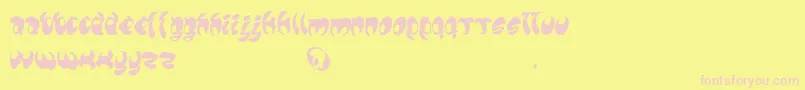 フォントLomax – ピンクのフォント、黄色の背景
