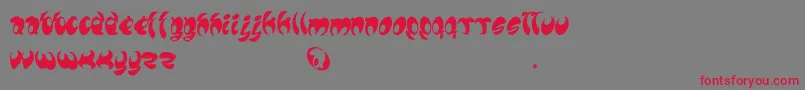 フォントLomax – 赤い文字の灰色の背景
