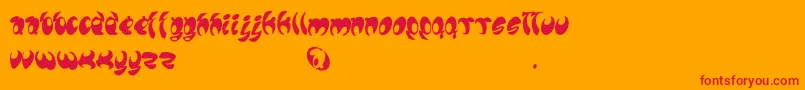 フォントLomax – オレンジの背景に赤い文字