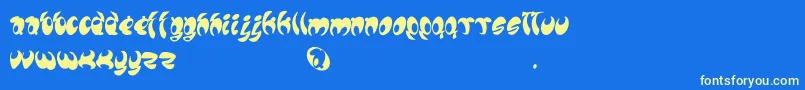 フォントLomax – 黄色の文字、青い背景