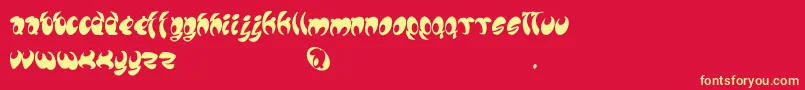 Lomax-Schriftart – Gelbe Schriften auf rotem Hintergrund