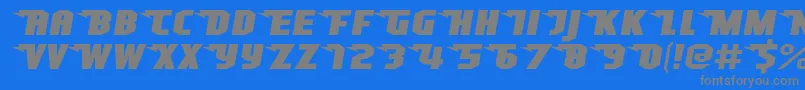 フォントSuperheterodyneRegular – 青い背景に灰色の文字