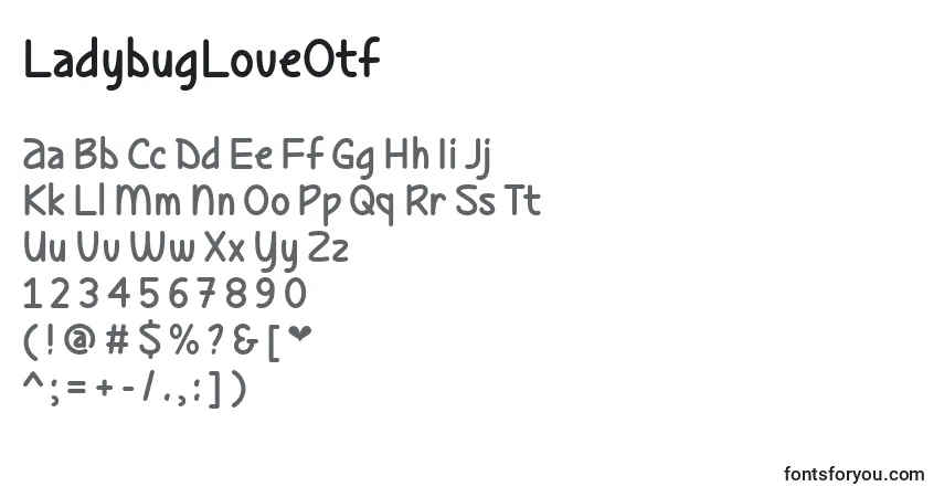 Fuente LadybugLoveOtf - alfabeto, números, caracteres especiales