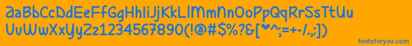 LadybugLoveOtf Font – Blue Fonts on Orange Background