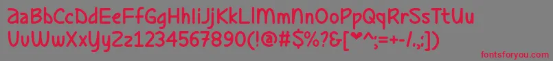 フォントLadybugLoveOtf – 赤い文字の灰色の背景