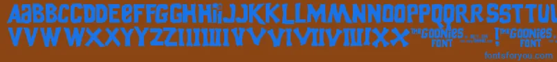 Goonies Font – Blue Fonts on Brown Background