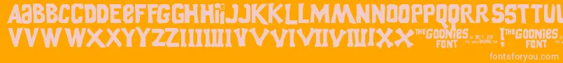 Goonies Font – Pink Fonts on Orange Background
