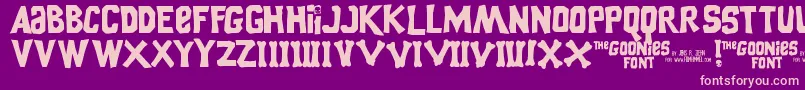 Goonies Font – Pink Fonts on Purple Background