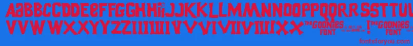 Goonies Font – Red Fonts on Blue Background