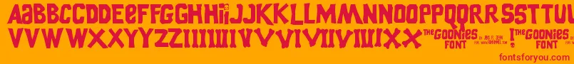 Goonies Font – Red Fonts on Orange Background