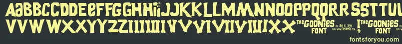 Goonies Font – Yellow Fonts on Black Background