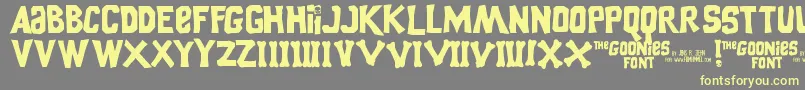 Goonies Font – Yellow Fonts on Gray Background