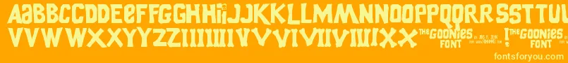 フォントGoonies – オレンジの背景に黄色の文字