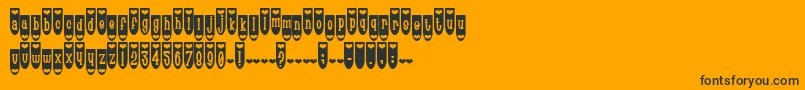 PopuluxeHearton-Schriftart – Schwarze Schriften auf orangefarbenem Hintergrund