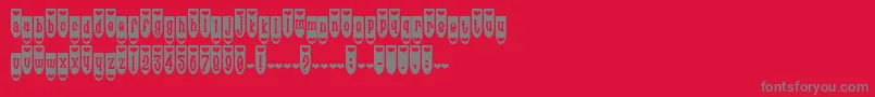 PopuluxeHearton-Schriftart – Graue Schriften auf rotem Hintergrund