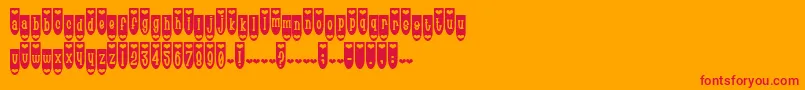 PopuluxeHearton-Schriftart – Rote Schriften auf orangefarbenem Hintergrund