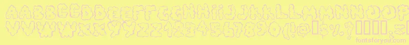 Defecafont Font – Pink Fonts on Yellow Background