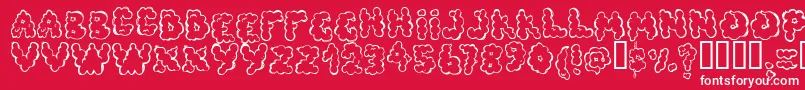Defecafont Font – White Fonts on Red Background